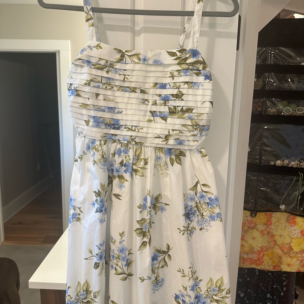 Altar'd State White and Blue Floral Kids Dress